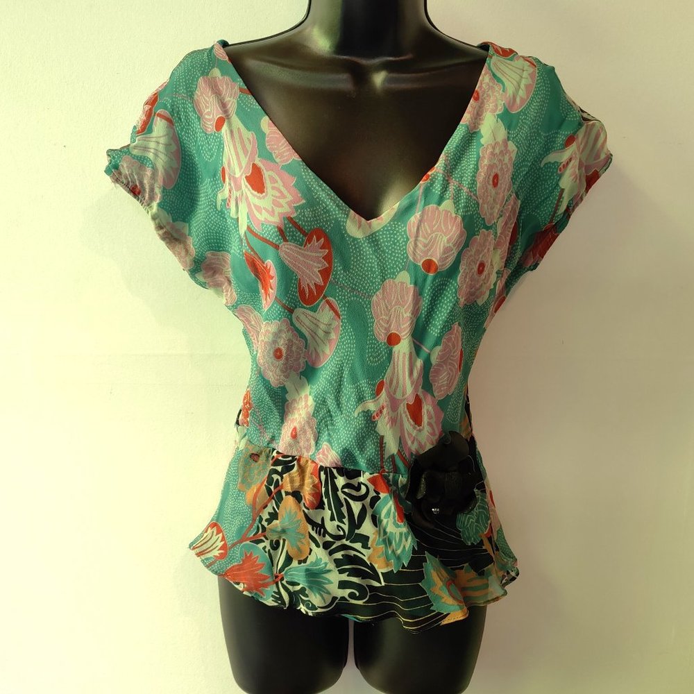 Anja Flint Silk Chiffon Top M